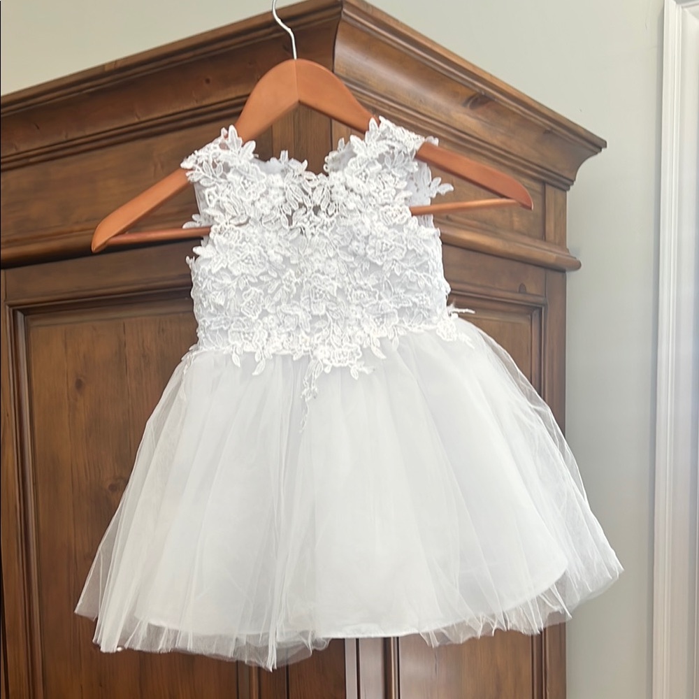 JJ’s House Kids Elegant White Flower Girl/Formal Dress